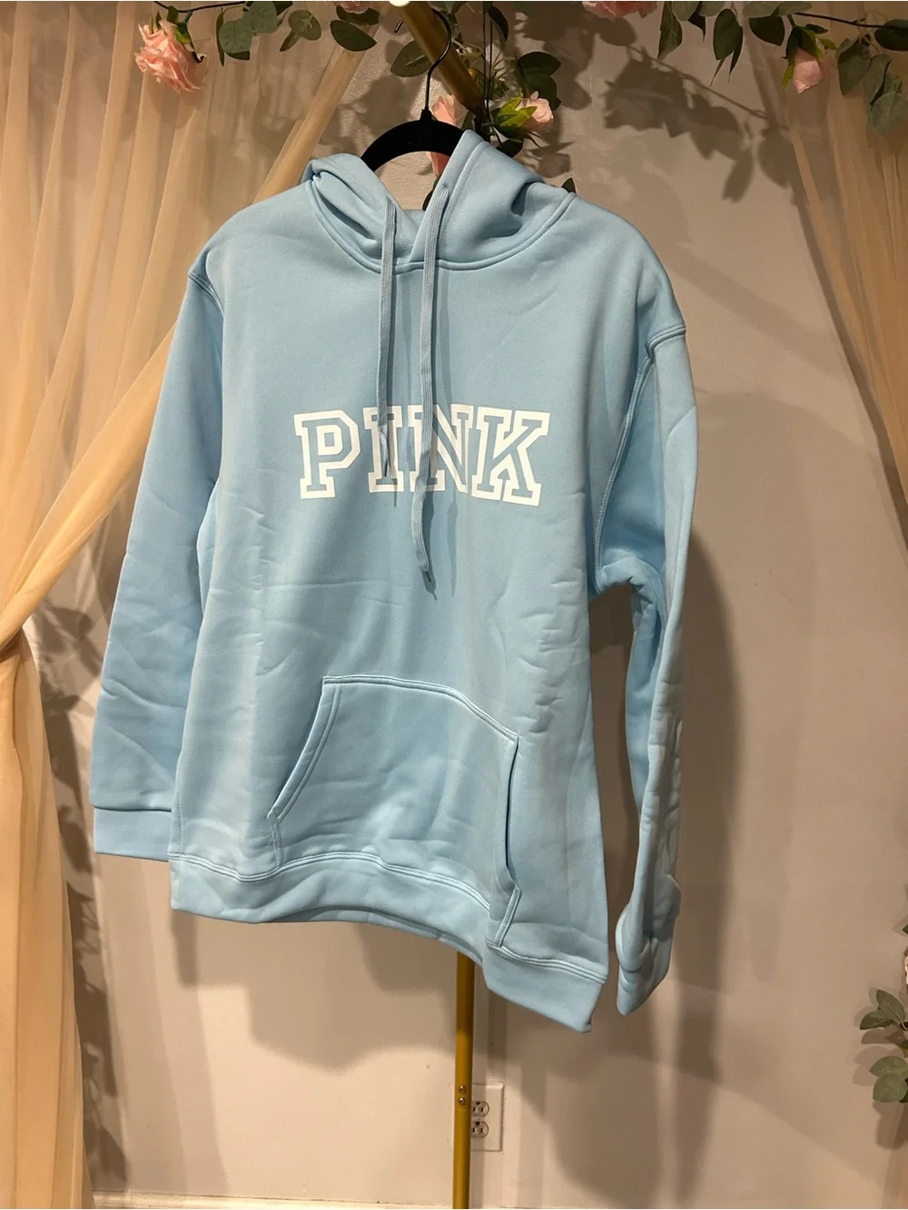 Light Blue PINK Graphic Hoodie & Jogger Sweat Set XL